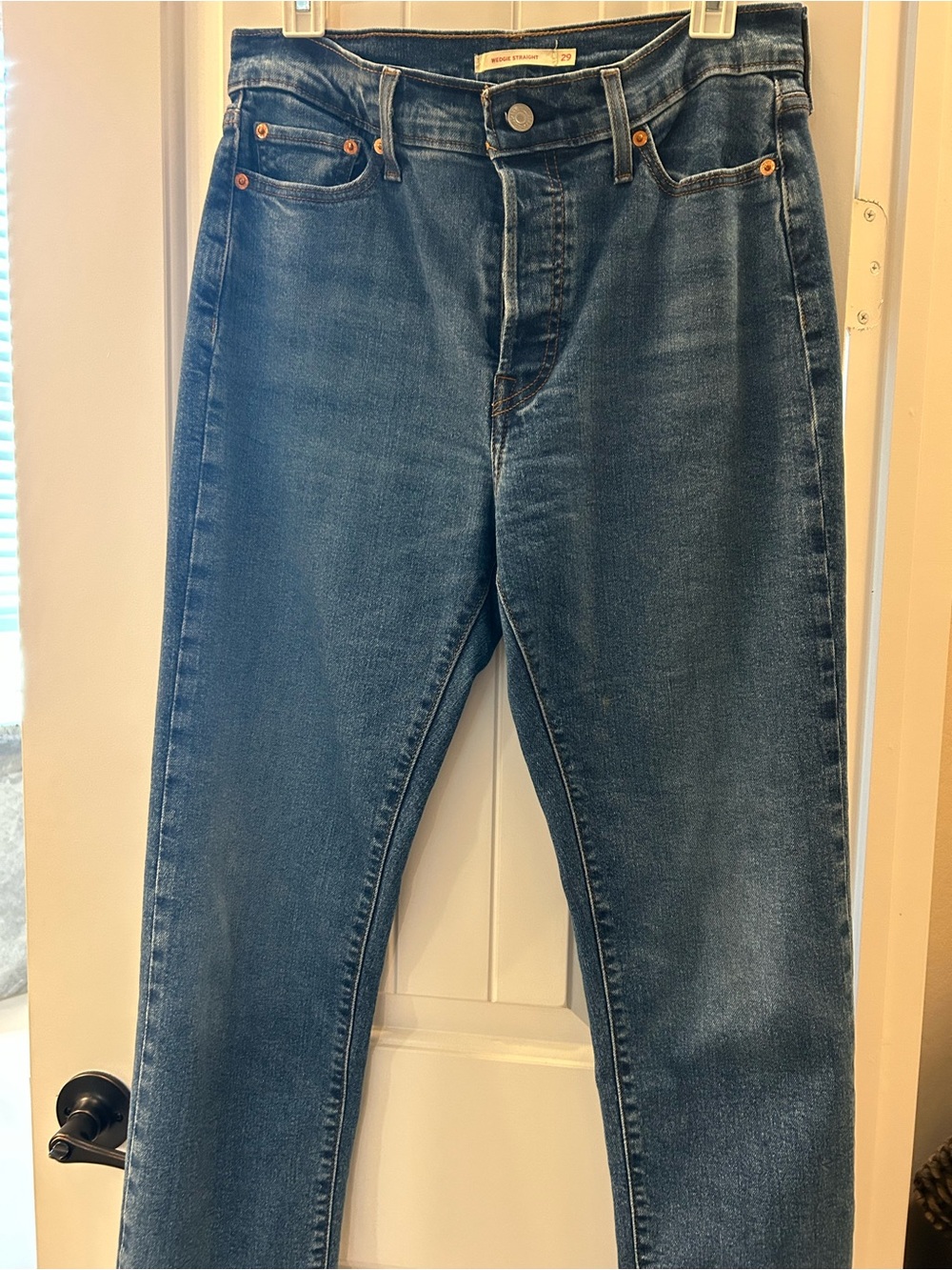 Classic High-Rise Straight Leg Jeans - Medium Blue